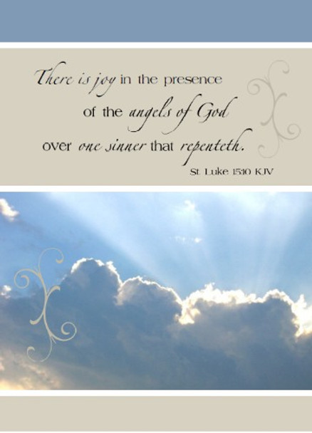 Joy in the Presence of Angels - 5" x 7" KJV Greeting Card