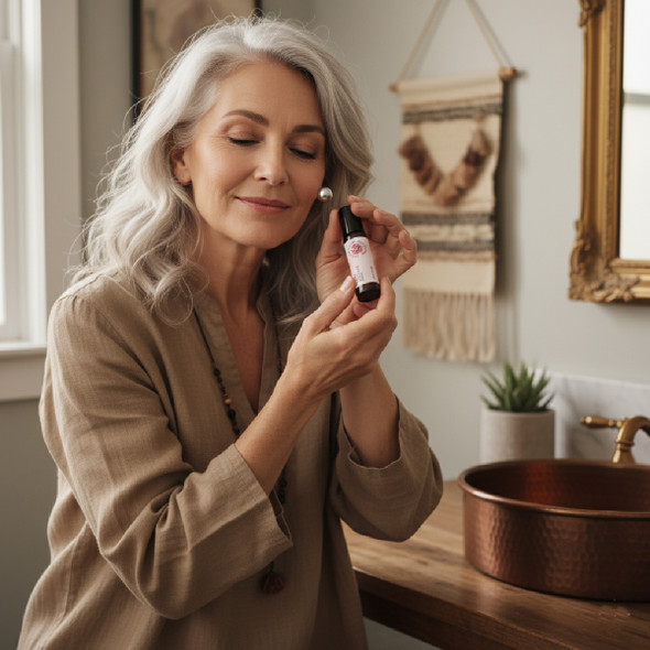Women using Glow Anti Age Facial Oil and Mist Set