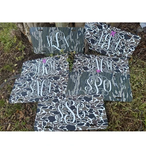 Camo Monogram License Plate
