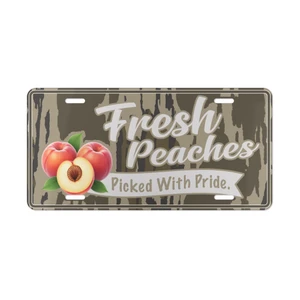 Fresh Peaches Camo License Plate