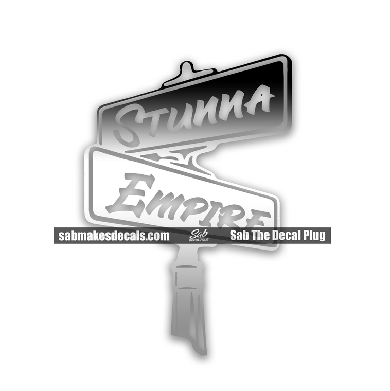 Stunna Empire Street Sign 12" Chrome