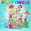 Mermaid Puffy Stickers Party Favors Pack of 12