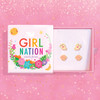 Girl Nation Otter & Seashell Earring Gift Set in Girl Nation Pink Box