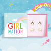 Seal & Penguin Clip On Earring Gift Set in Girl Nation Blue Jewelry Gift Box