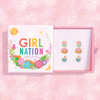 Girl Nation Bakery Besties Triple Treasure Earring Gift Set in Pink Box