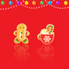 Girl Nation Gingerbread Man & Hot Cocoa Perfect Pair Stud Earrings with colorful hand-painted enamel details