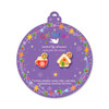 Girl Nation Hot Cocoa & Gingerbread House Mix & Match Stud Earrings displayed on purple Christmas ornament card