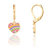 Crystal Rainbow Heart Leverback Earrings
