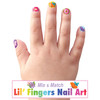 Spring Fling nail stickers with colorful flowers, butterflies and birds on kids' nails
