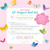 Back of Girl Nation Lil' Fingers Nail Art Spring Fling package with application instructions