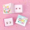 Earrings arrive in an adorable Girl Nation Jewelry Gift Box.
