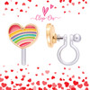 Rainbow Heart Cutie Clip-on Earrings