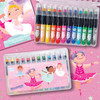 Mermaid dry erase coloring book with 12 metallic glitter gel crayons in a colorful kids activity set
