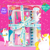 Glitter Unicorn Dry Erase Coloring Gift Set with reusable coloring book and metallic gel crayons
