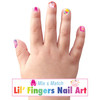 Girl Nation Pretty Ballerinas Lil' Fingers nail stickers on child's hand