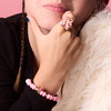 Girl wearing Twinkle Toes ballet slipper ring with Girl Nation jewelry