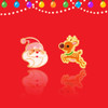 Girl Nation Santa & Reindeer Perfect Pair Stud Earrings with hand-painted enamel Christmas designs
