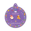 Santa and Reindeer Mix & Match Stud Earrings displayed on purple Girl Nation Christmas ornament card