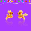 Front and side views of reindeer stud earrings showing gold-tone finish and earring post