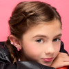 Pink Lion Cutie Clip-on Earrings on Girl Pink Lion Cutie Clip-on Earrings on Girl