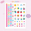 Cutie Pop Tattoo Jewelry sheet with glitter chains and charms