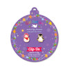 Girl Nation Snowman & Penguin Mix & Match Clip-On Earrings on purple Christmas ornament card