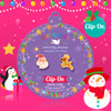 Girl Nation Santa & Reindeer Perfect Pair Clip-On Earrings on festive Christmas ornament card