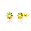Rainbow Daisy Earrings Side View
