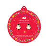 Penguin Earrings on Red Ornament Card