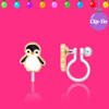 Holiday Penguin Clip On Earrings