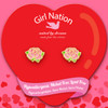 Blushing Pink Rose Stud Earrings on Red Heart Card