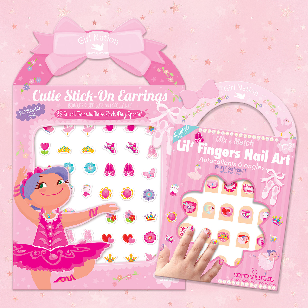 Cutie Stick-On Earring and Nail Sticker Gift Set- Ballerinas