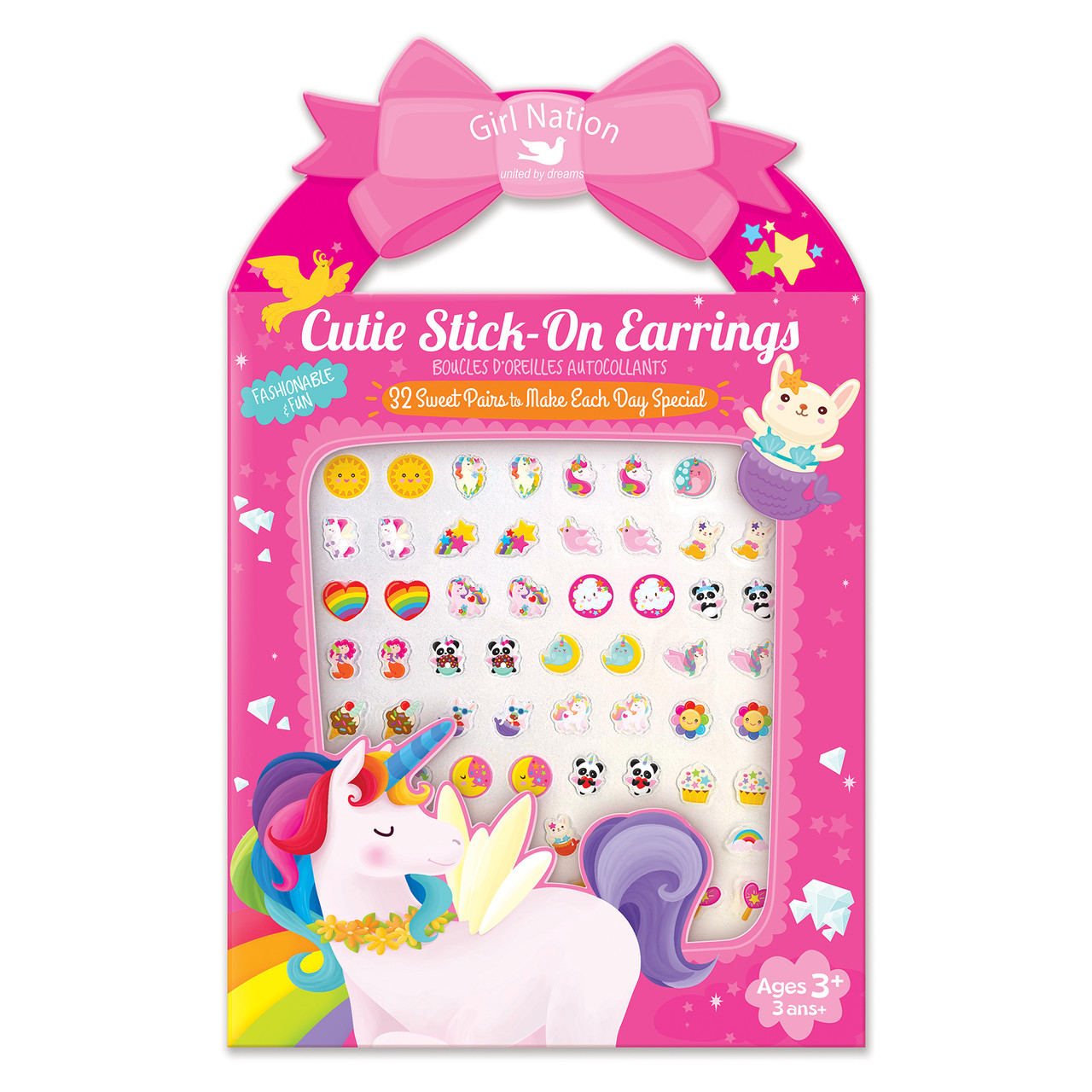 Cutie Stick-On Earring and Nail Sticker Gift Set- Unicorns