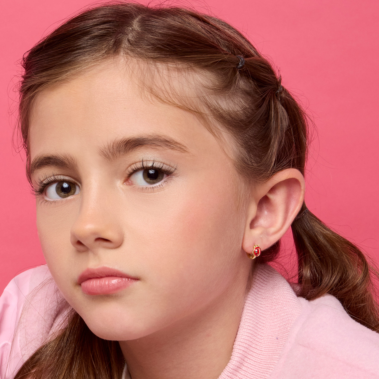 Ladybug Earlets | 18K Gold Plated Girls Huggie Earrings