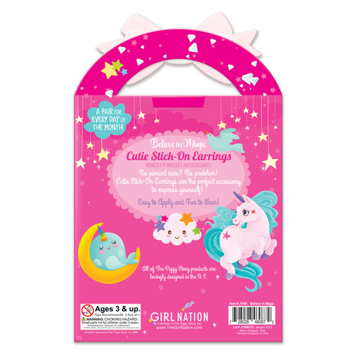 Back of Unicorn Stick-On Earrings