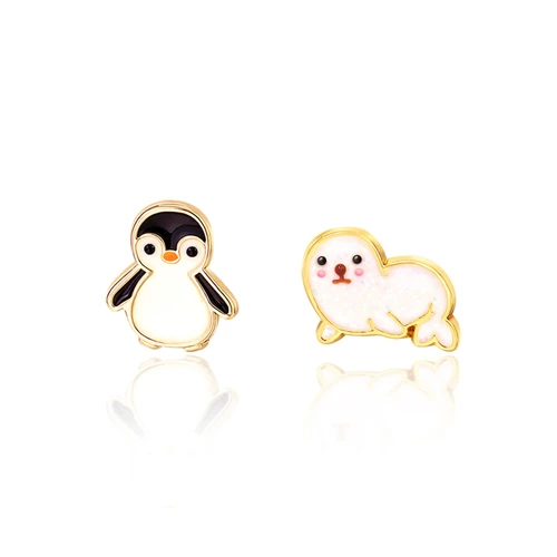 Girl Nation Penguin & Seal Perfect Pair Earrings for Girls
