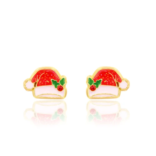Girl Nation Red & White Santa Hat Earrings