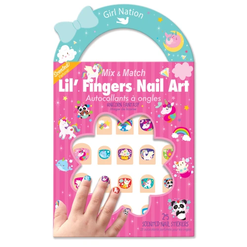 Girl Nation Lil' Fingers Nail Art Unicorn Fantasy with 25 scented nail stickers