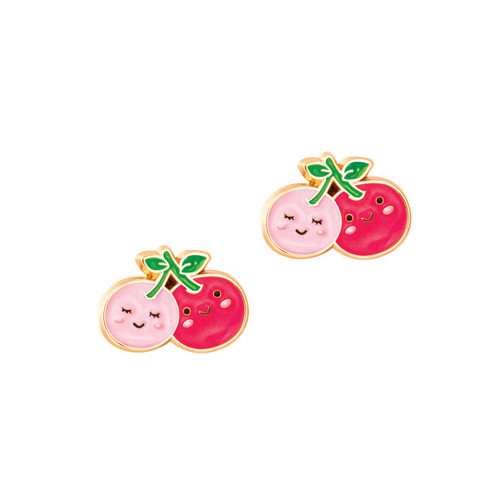 I Cherry-ish You Cutie Enamel Stud Earrings by Girl Nation