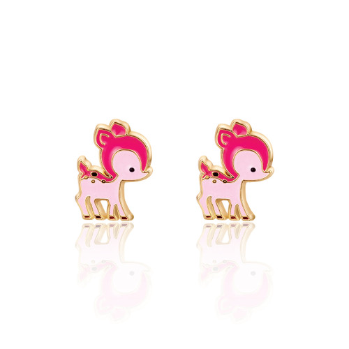 Girl Nation Pink Deer Stud Earrings Girl Nation Pink Deer Stud Earrings