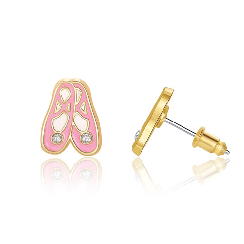 Girl Nation Ballet Slippers Stud Earrings side view Girl Nation Ballet Slippers Stud Earrings side view
