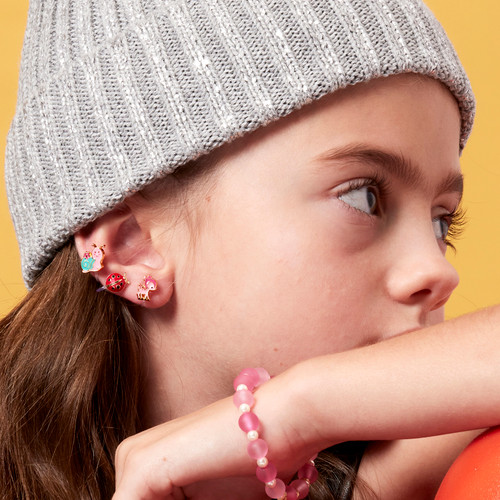 Little Ladybug Clip On Earrings on Model Little Ladybug Clip On Earrings on Model