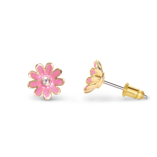 Pink Daisy Hypoallergenic Stud Earrings