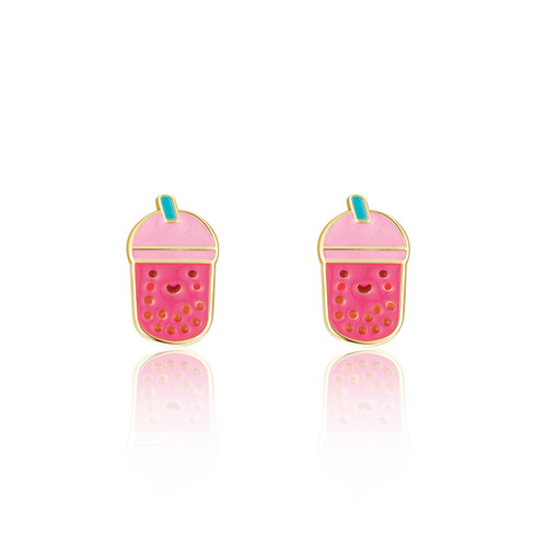 Girl Nation Boba Tea Bliss Stud Earrings front view Girl Nation Boba Tea Bliss Stud Earrings front view