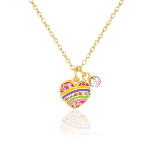 Sweet Petite Rainbow Heart Necklace