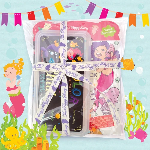 Magical Mermaid Creative Coloring Gift Set with coloring books and chalk crayons