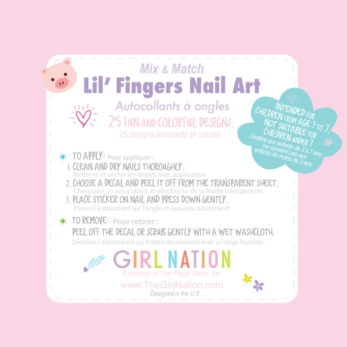 Animal Friends Lil' Fingers Nail Art application instructions