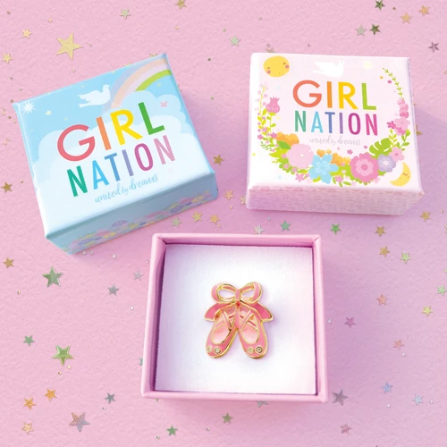 Girl Nation Twinkle Toes ballet slipper ring with jewelry gift box
