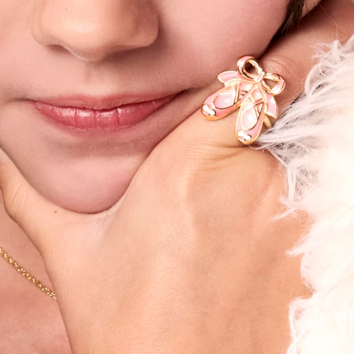 Girl wearing Girl Nation Twinkle Toes ballet slipper ring