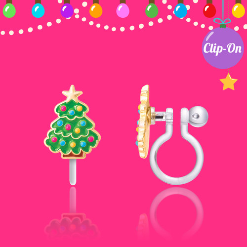 Happy Christmas Tree Clip On Earrings Happy Christmas Tree Clip On Earrings